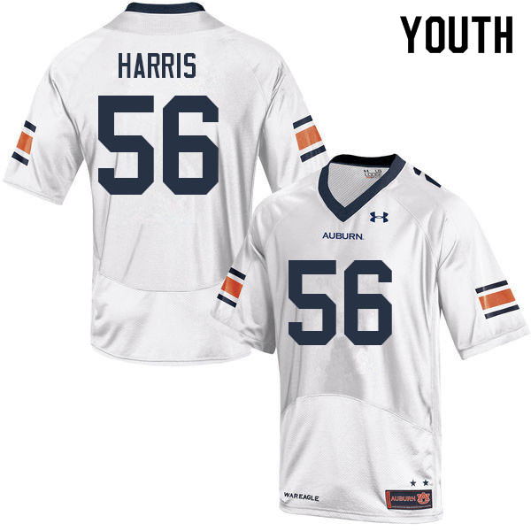 Youth #56 E.J. Harris Auburn Tigers College Football Jerseys Sale-White